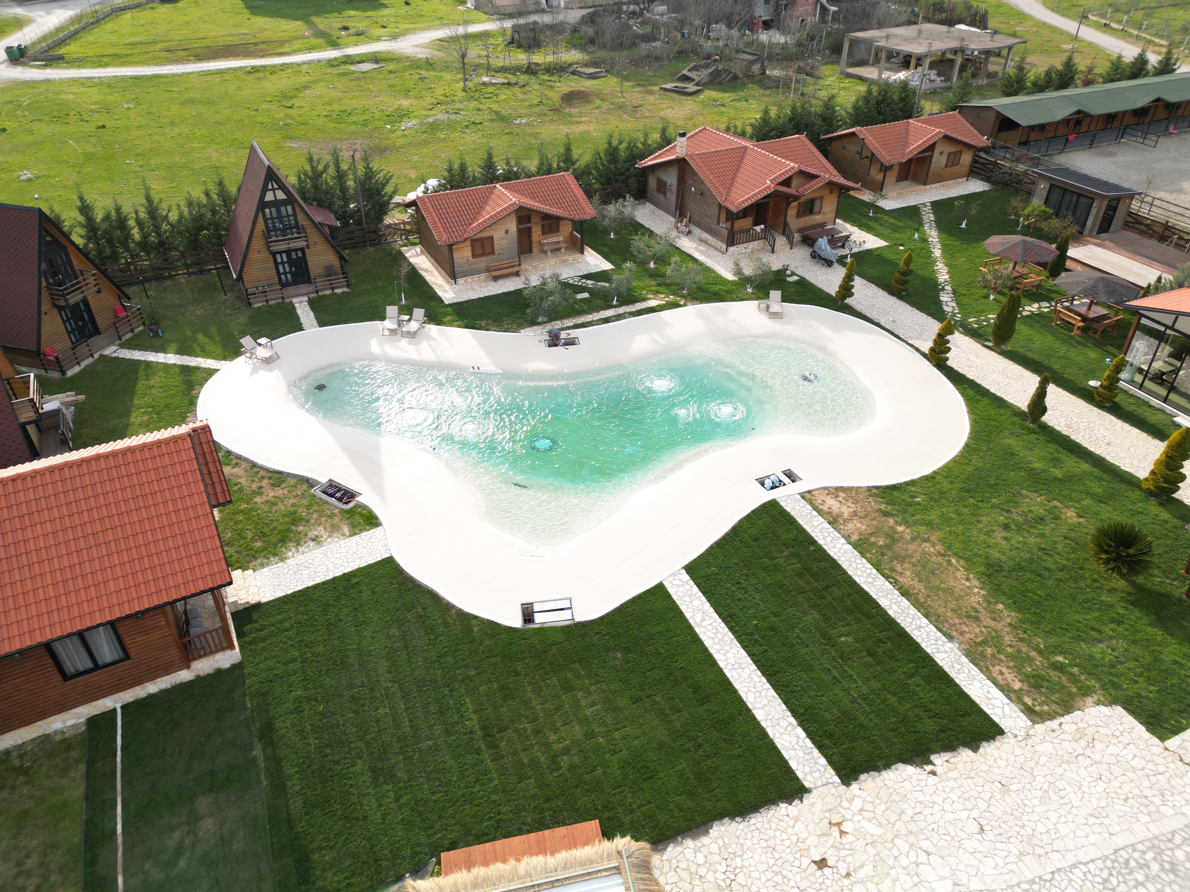 Sancho Farm aerial — resort overview