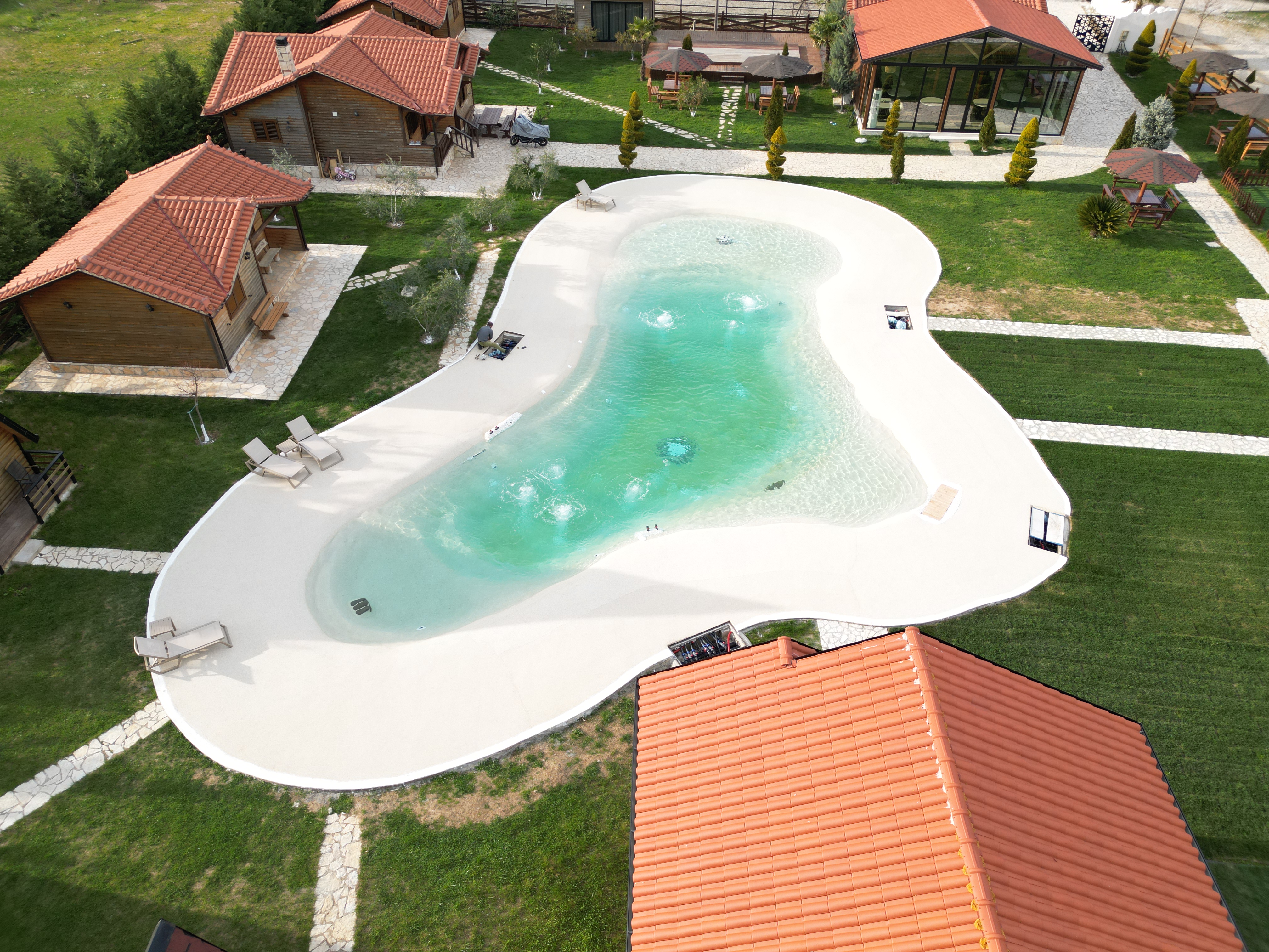 Sancho Farm — pool shape aerial